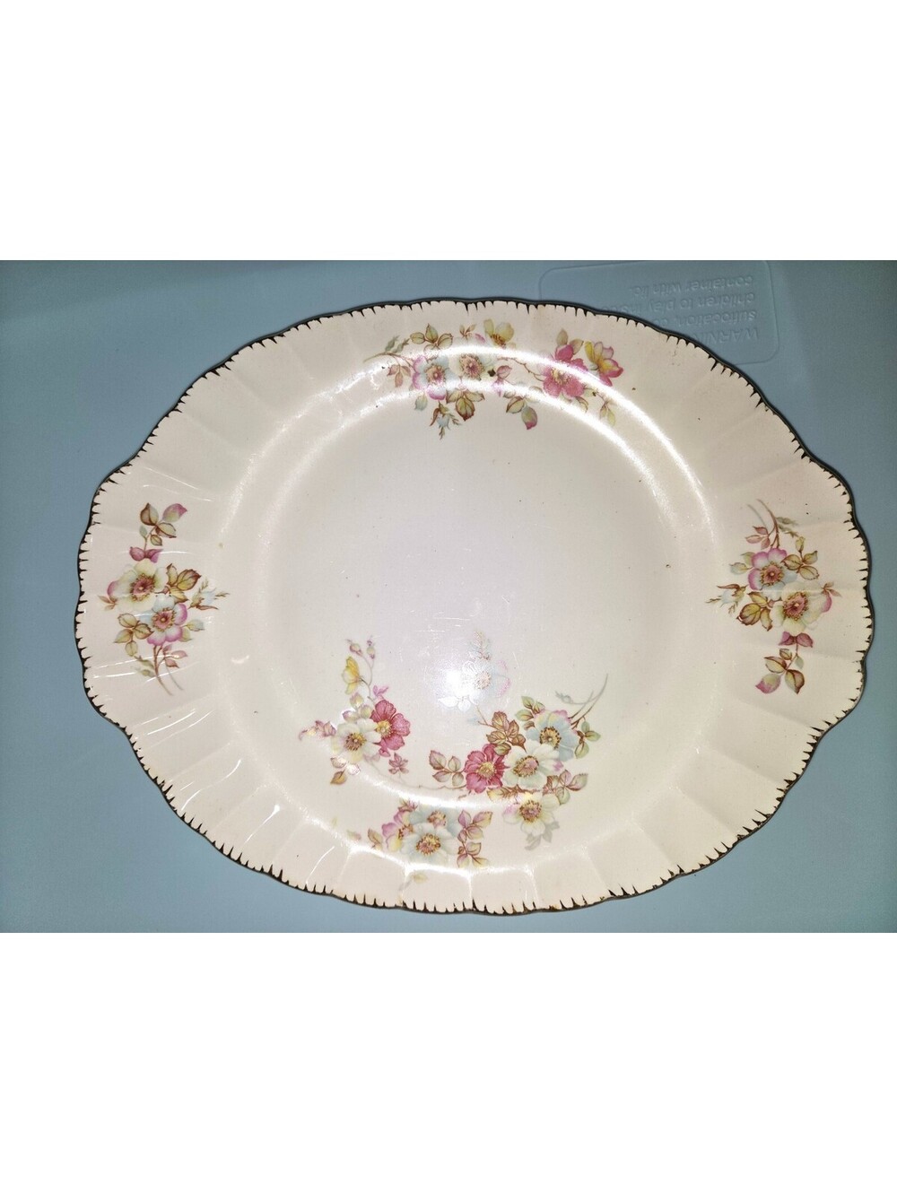 Limoges BRAMBLE 3KGF3 Oval Serving Platter 22K Gold Plate Gallery Wall 11" USA
